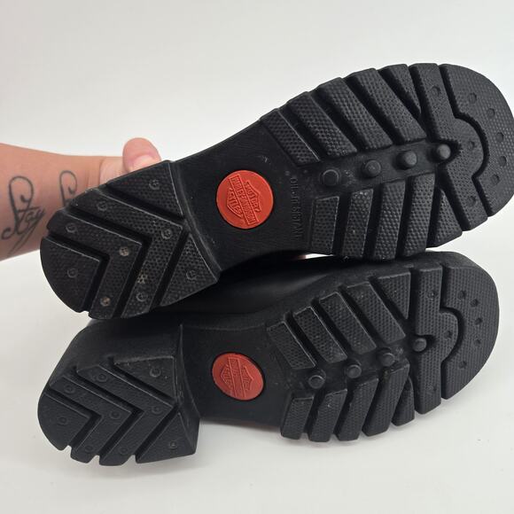 Vintage Harley Davidson Slip On Chunky Mule Size 6 Leather Y2K Biker Edgy Rock - Picture 11 of 13